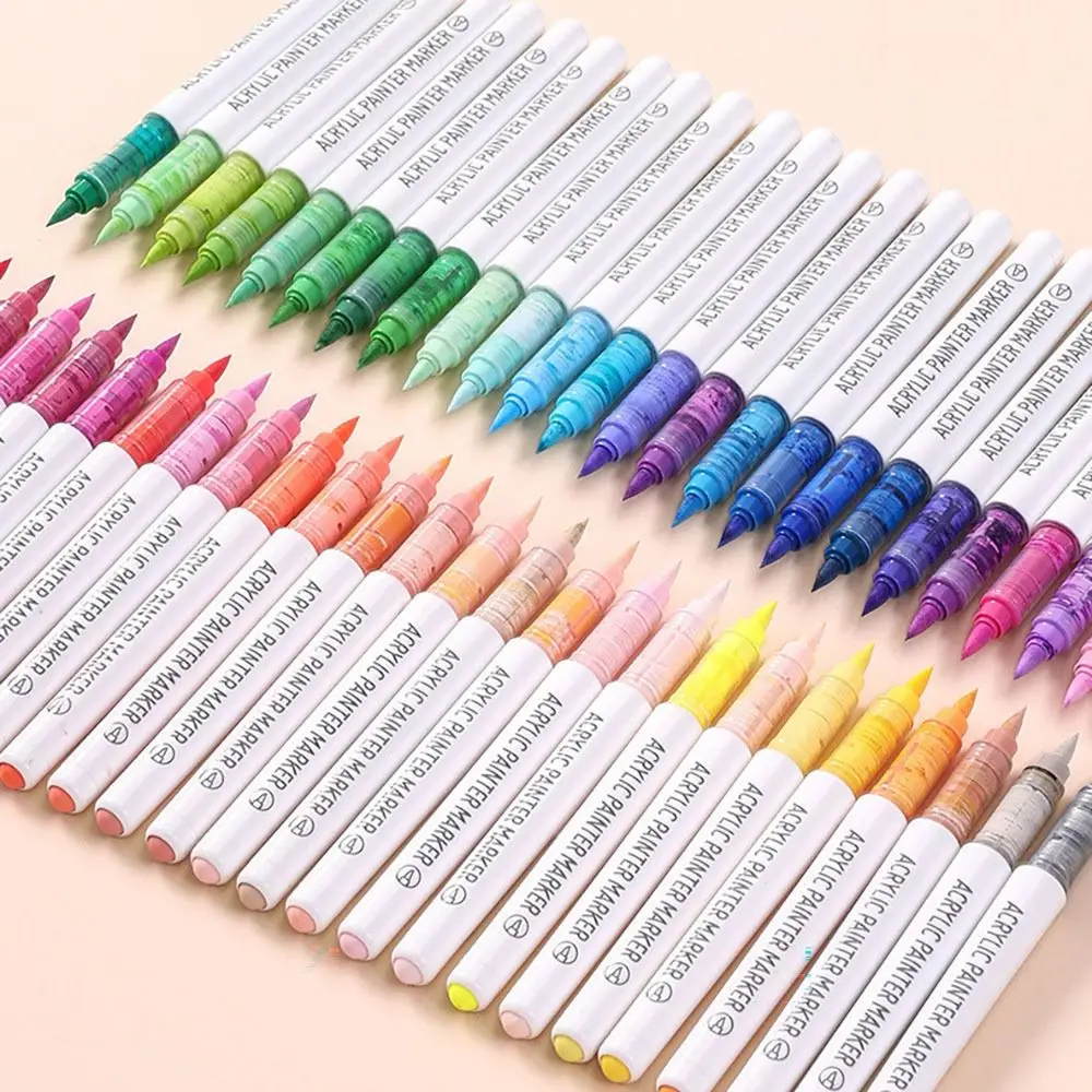 Pennarello acrilico a 9 colori Penna per colori liquidi dritti a colori impilabili Asciugatura rapida Scrittura liscia Penna per acquerello Graffiti