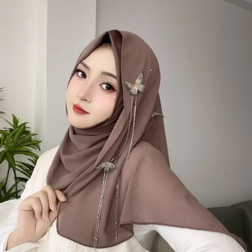 Butterfly Wraps Moslem Malaysia Head Cover Chiffon Hijab