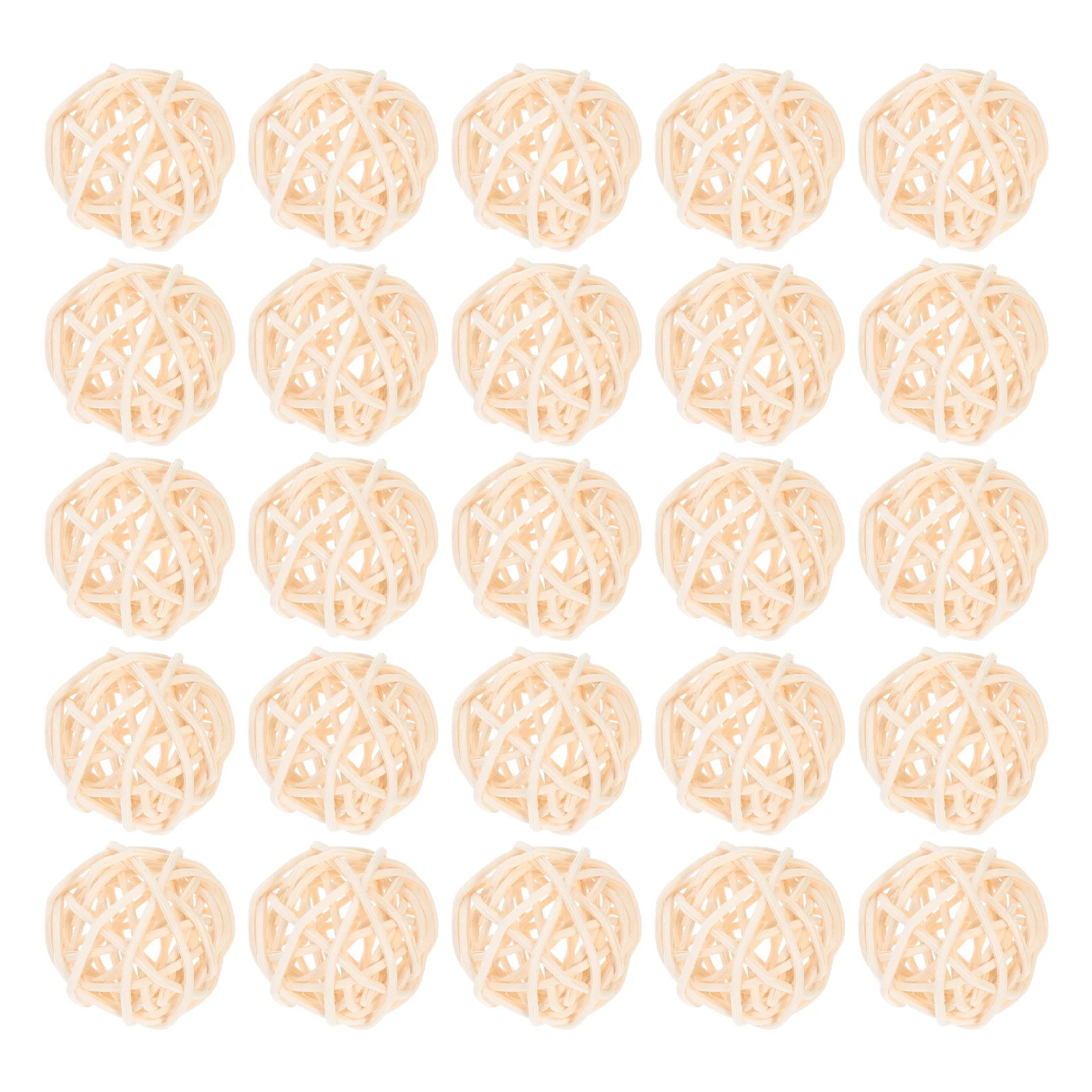 30Pcs 3cm Wicker Rattan Balls Natural Woven Hanging Pendants Aromatherapy Rattan Wedding Table Decoration