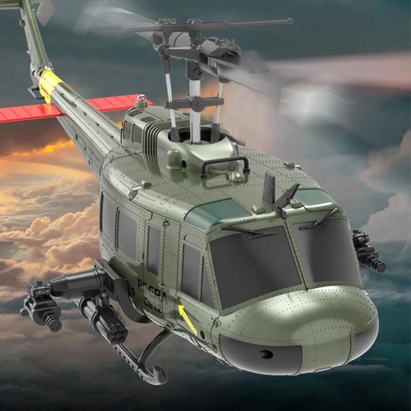 C032 Uh-1 Huey محاكاة ثلاثية الأبعاد ستة طريقة Aileron الحرة عكس تحلق حيلة هليكوبتر الكهربائية التحكم عن بعد نموذج طائرة لعبة