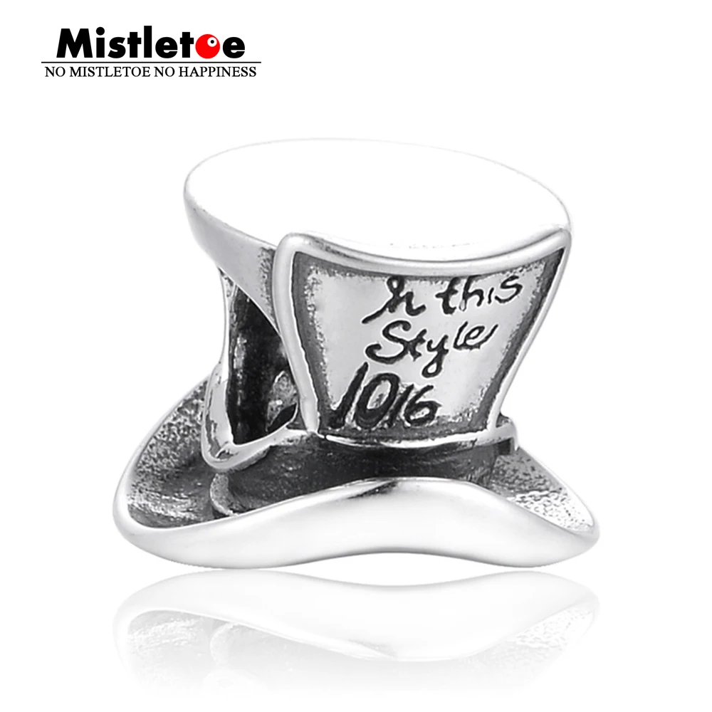 Mistletoe 925 Sterling Silver Alice's Crazy Hat Charm Bead European Jewelry