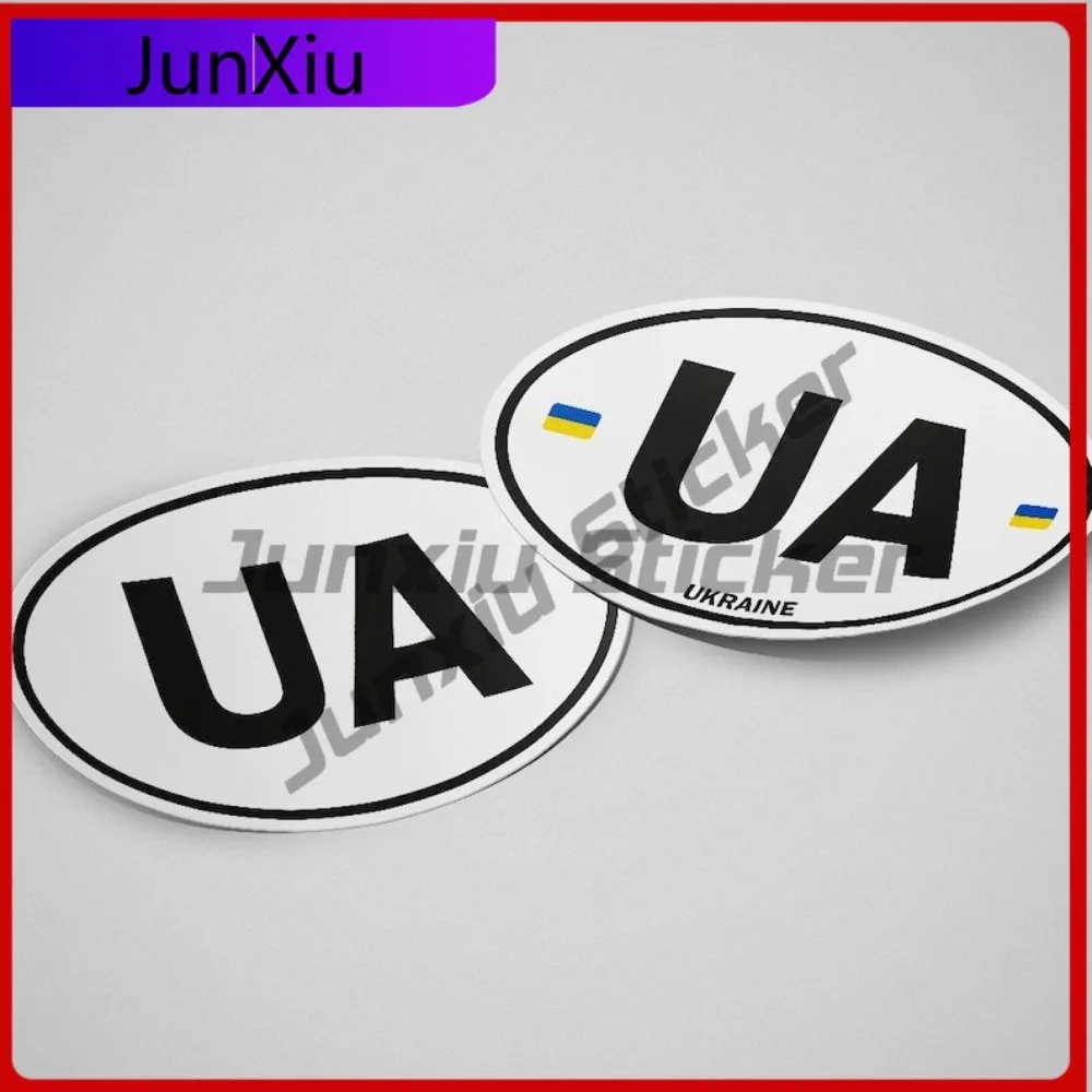 

Ukraine Flag Sticker Oval-shaped White and Black Country Creative Motocross Laptops Anti UV Scratch Resistant Vehicle Decor Car