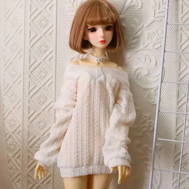 

Одежда для куклы 30/45/60 см, свитер с открытыми плечами для 1/6 1/4 1/3 Bjd, игрушки для девочек, платье, игровой домик, аксессуары для кукол, без куклы