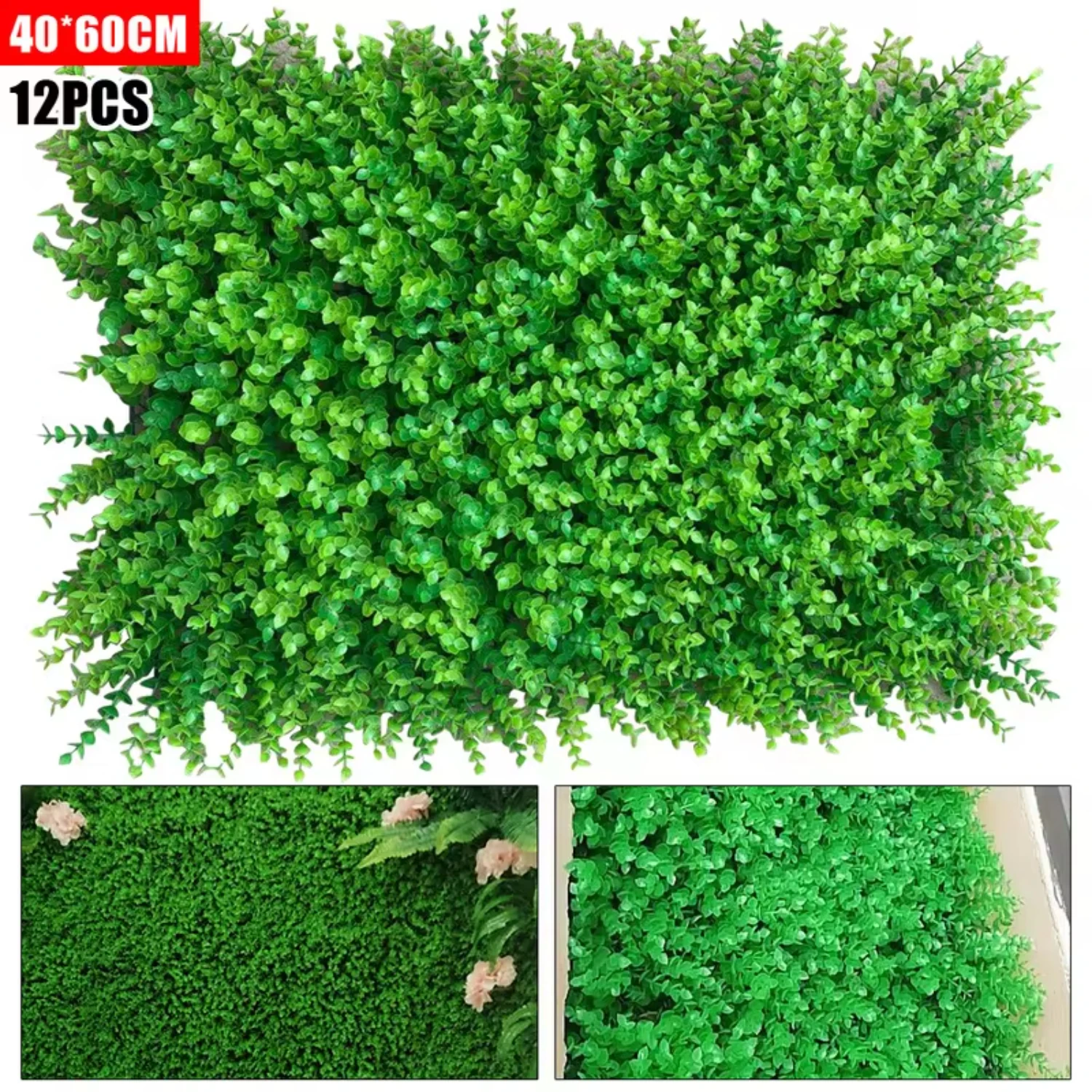 12pcs Artificial Plant Wall 24x16 Green Plant Panel Wall Grass Mat Garden Decor Goth decor Fake plants with pot Fake piecings