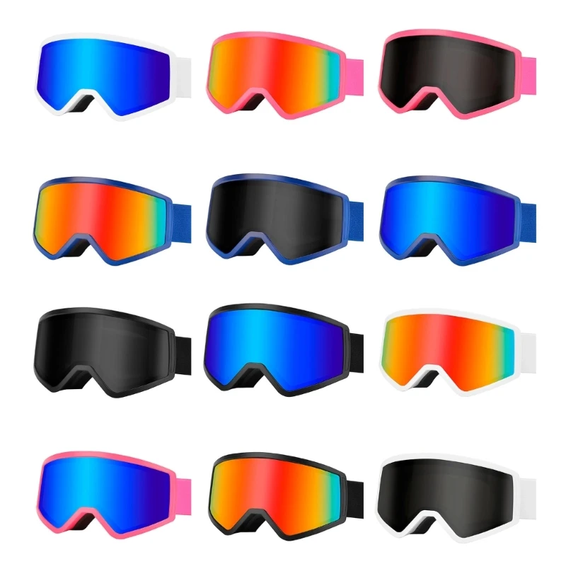 Ski Goggles Double Layered Lens Adjustable Elastic Strap for Boy Girl Teen Skiing Snowboarding Outdoor Sports Eyewears