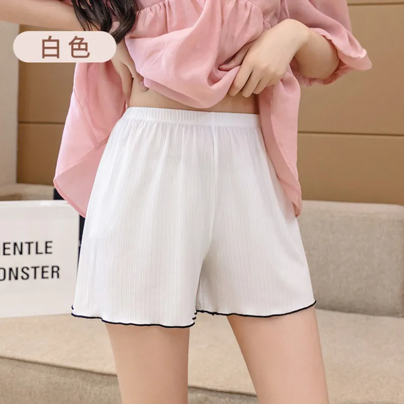 Nuevos pantalones de seguridad de seda de hielo para mujer, antiexposición, finos de verano, se pueden usar afuera, pantalones cortos sueltos para el hogar