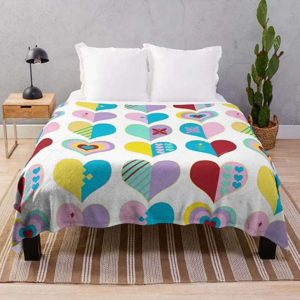 

Hearts Throw Blanket Stain Resistant Cozy Warm Blanket