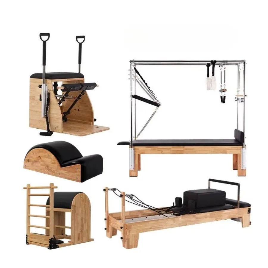 New Hot Sell Yoga Pilates 5pcs Set Gym Fitness Pilates Reformer Training Bed Wood Gym Pilates Machine Yoga Body Exercise view 3