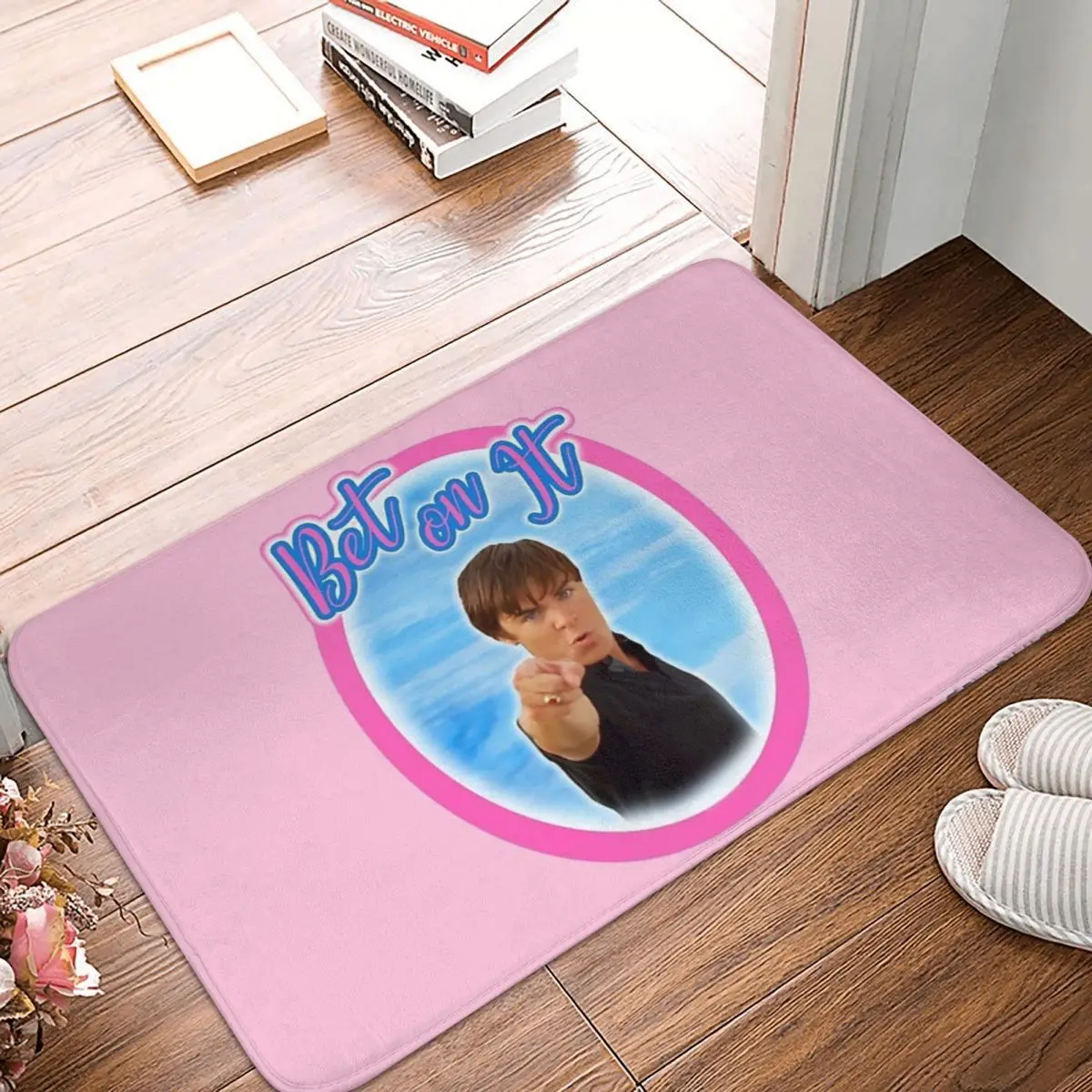 Troy Bolton Says Bet On It High School Facecloth Non-Slip Floor Mat BathroomThick And Comfortable, Durable Foot Mats