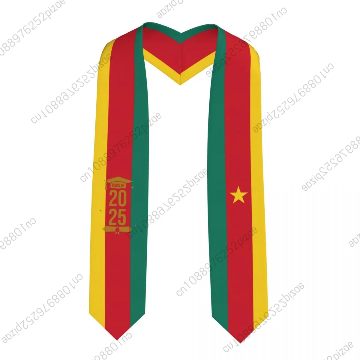 

New Cameroon Flag Class Of 2025 183*13CM Graduation Stole Sash Scarf For International Students Proud