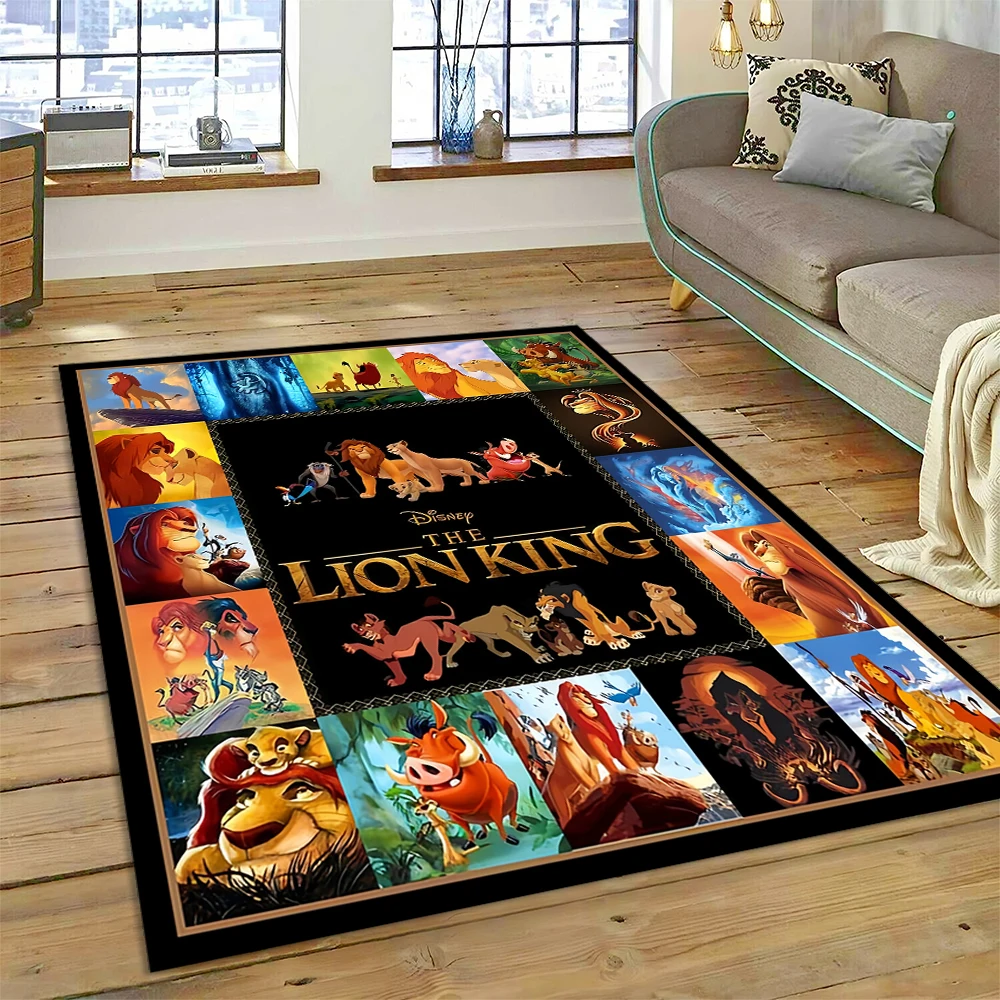 

2025 New Disney Simba Lion King Retro Cartoon Gift Carpet Rug for Bedroom Living Room Home Sofa Decoration,kids Decor Floor Mat