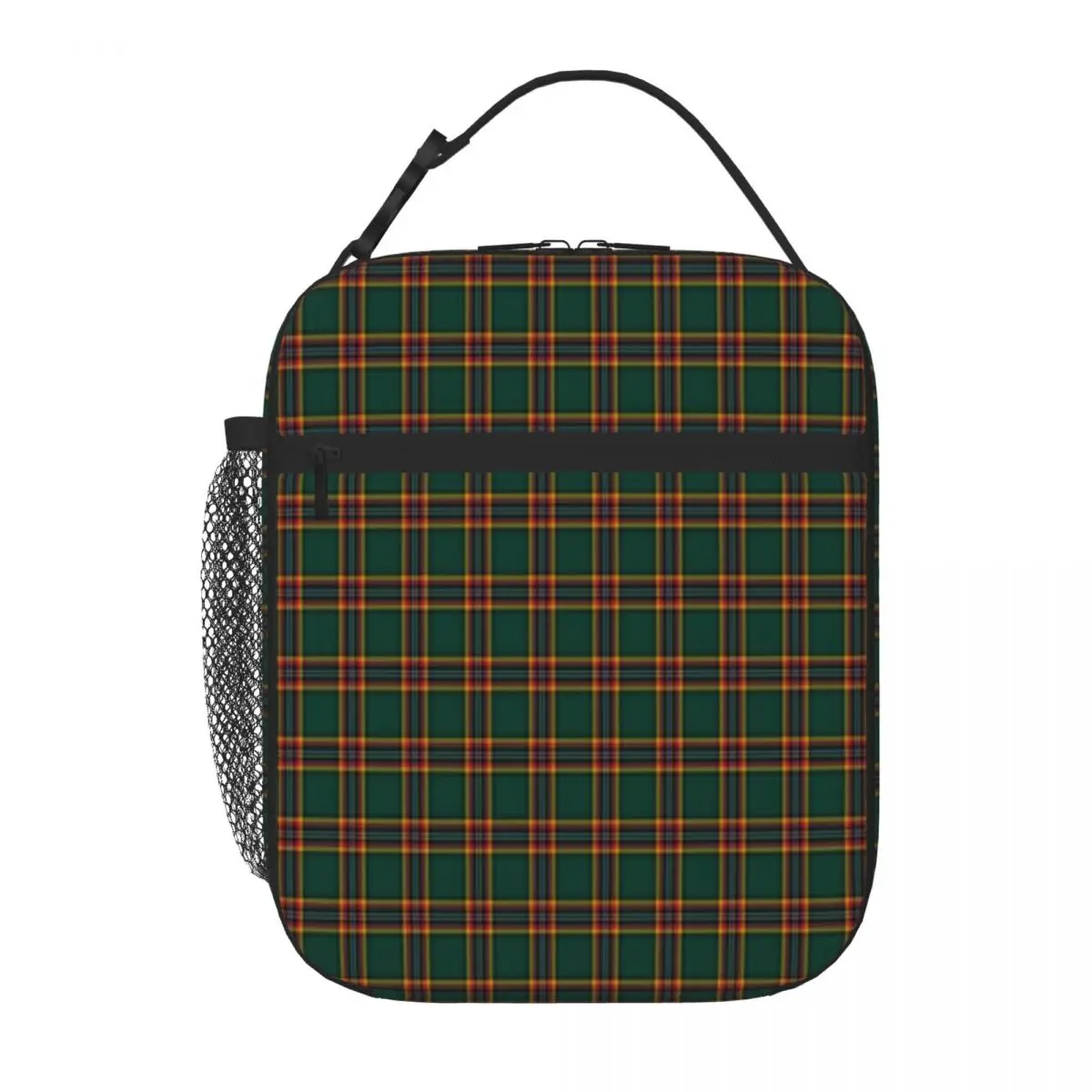 Hot Sale Moran Tartan Forest Green Irish Plaid Sporty Lunch Tote Elementary School Portable Lunch Bag