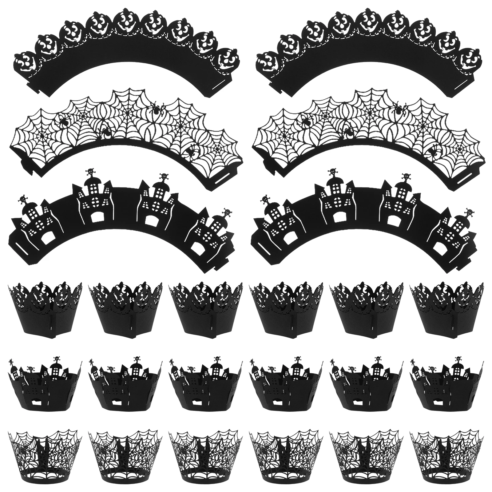 

36 Pcs Cupcake Edge Kalupi for Accessories Cupcakes Paper Liners Parchment Halloween Wrapper Decor Fringe