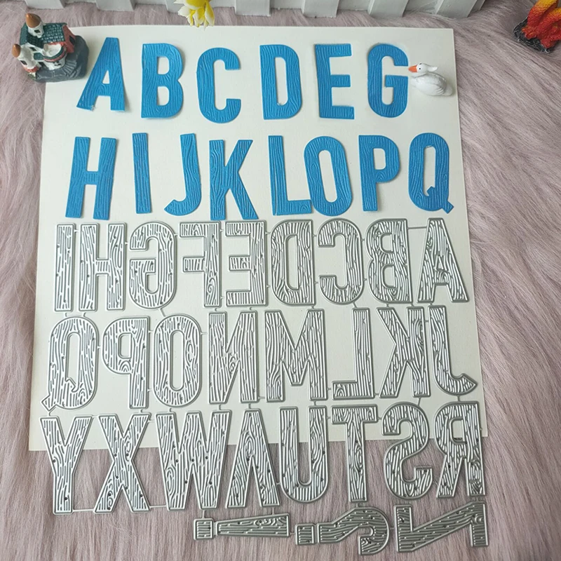 

Новинка, деревянная зернистость, 26 букв, металлическая форма для высечки, рельефное украшение для фотоальбома, изготовление открыток «сделай сам»