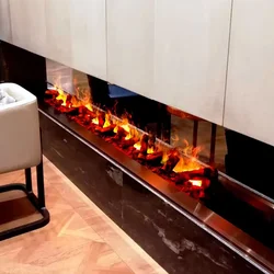 3D embedded Atomized Fireplace RGB Bar Villa Simulated Charcoal Colorful Flame Humidifier Electronic Fireplace