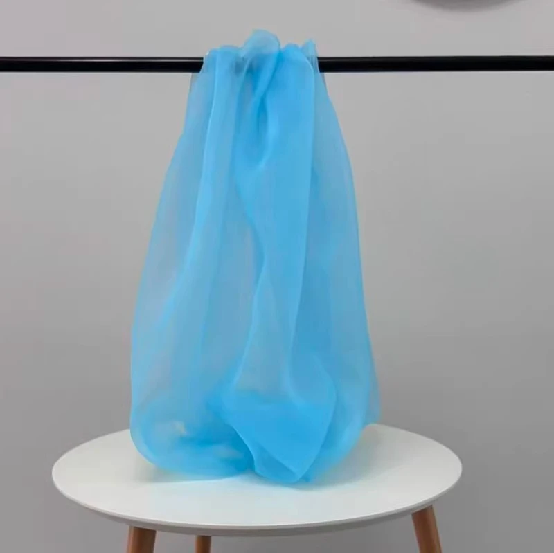 5 m/Lot Organza-Stoff mit hoher Dichte für Hochzeitskleider, Seidenimitat-Stoff, DIY handgefertigte Accessoires, transparentes Garn – Detail 26