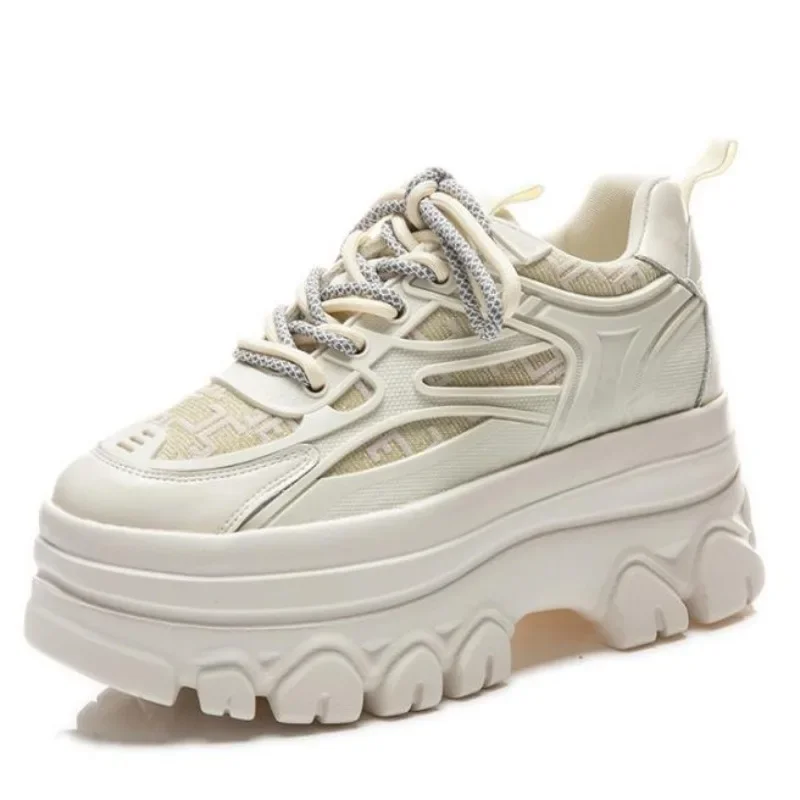 

Hot quality 9cm Chunky Sneakers Platform Shoes Wedge Women Casual Shoes Breathable Summer Shoes Women Fashion Sneakers Spring