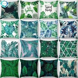 Tropical Green Plants Pattern Decorative Cushions Pillowcase Polyester Cushion Cover Throw Sofa Decoration cover