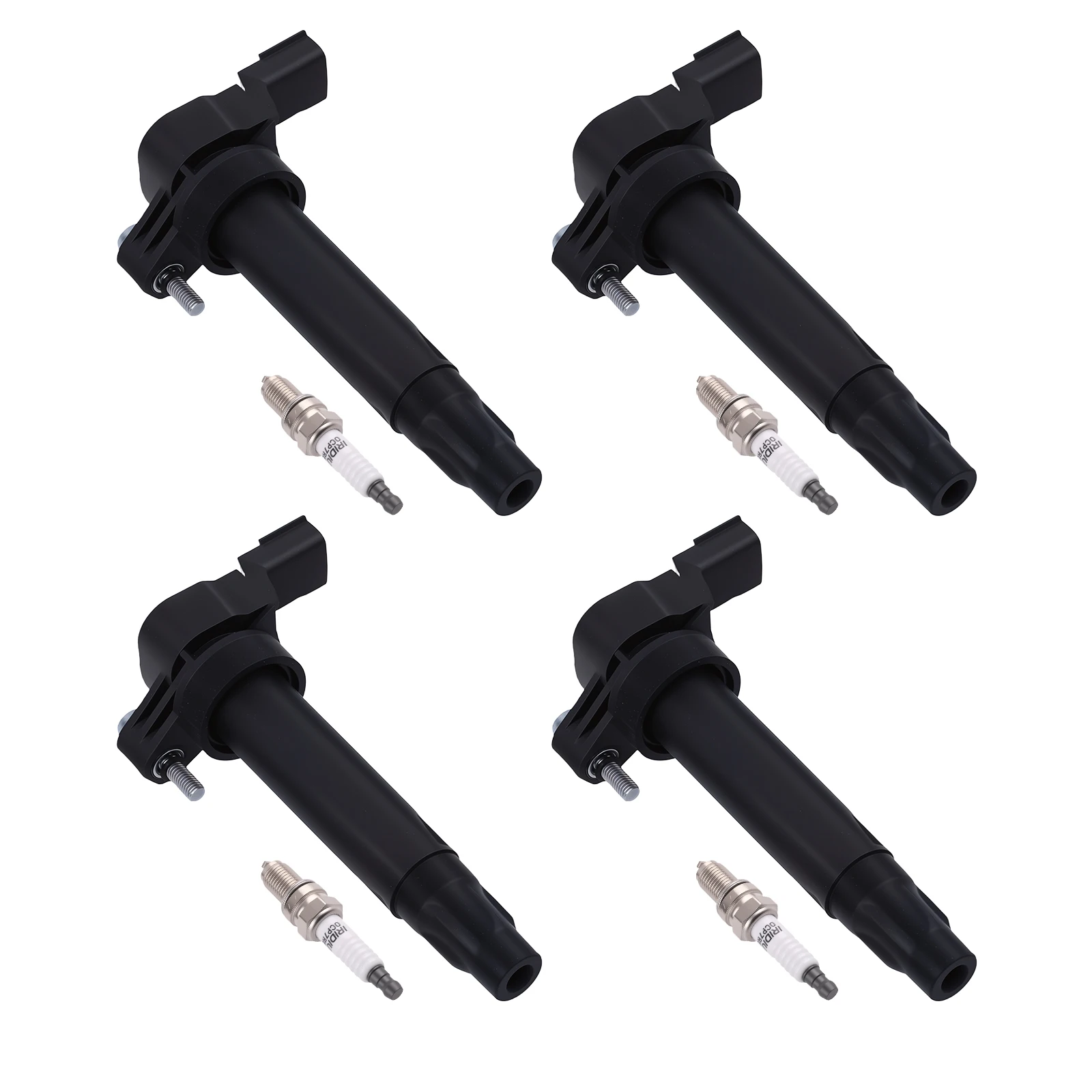 4x イグニッションコイル + スパークプラグセット 13-15 シボレー スパーク L4 1.2L 25190788用