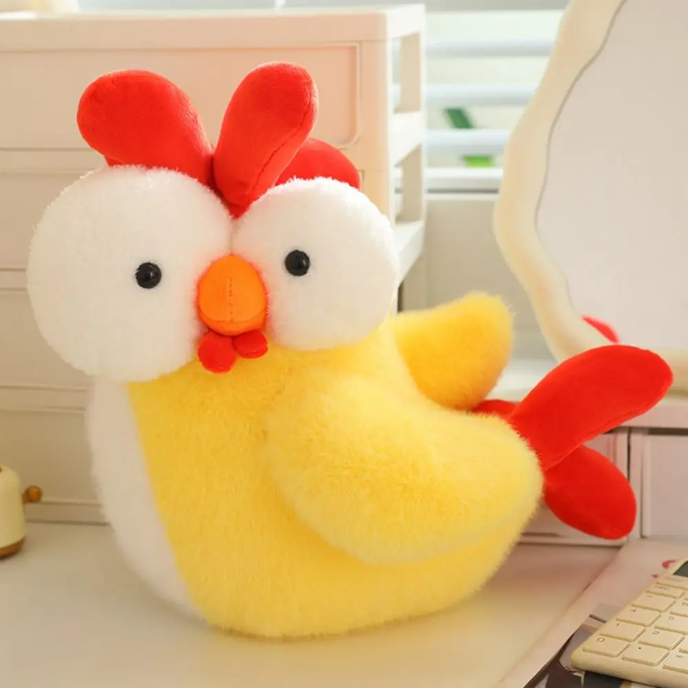 Realistic Chicken Chicken Plush Toy Protruding Eyes Soft Chick Soft Pillow Huggable Cartoon Chick Stuffed Dolls Birthday Gift