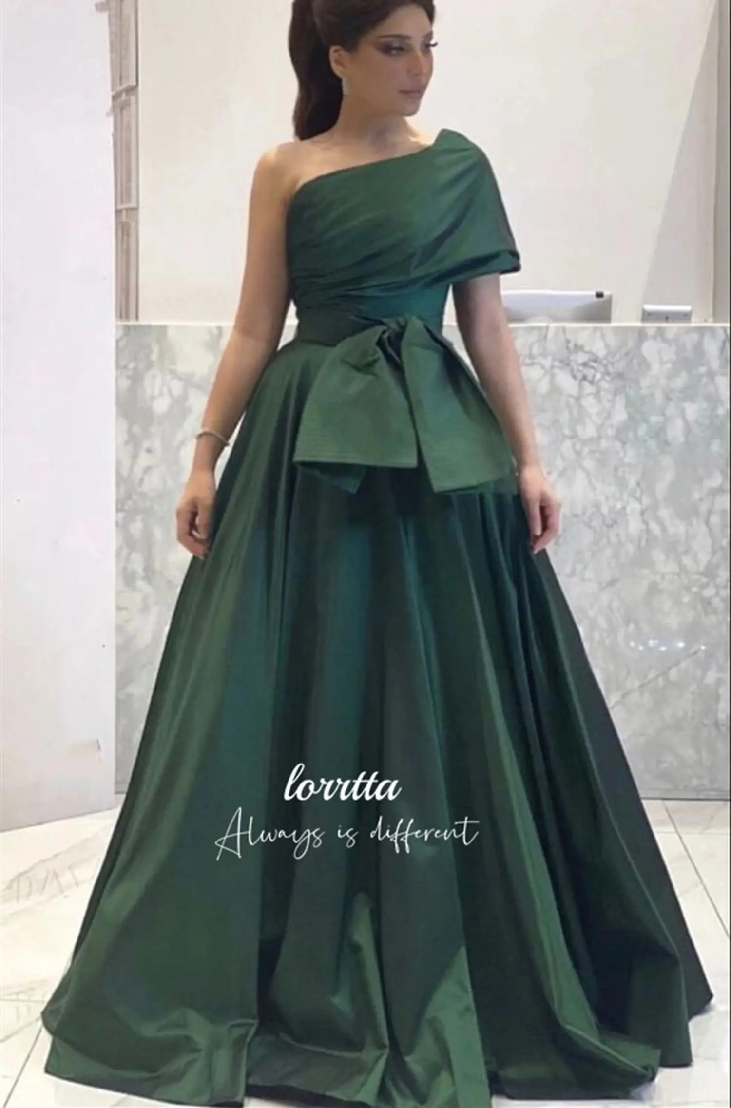 Lorrtta Ball Gown One Shoulder Sleeve Eid Dress Line A Elegant Party Dresses 2024 for Wedding Robe De Soiree Femmes Evening Prom