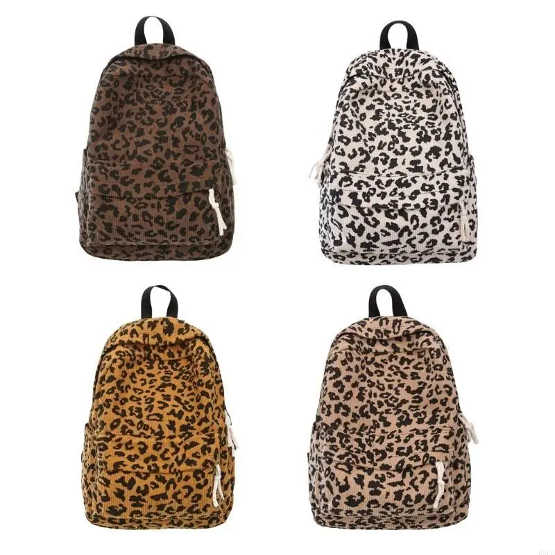 

Leopard Print Backpack Students School Bag Autumn Winter Backpack Travel Rucksacks Large Capacity Daypacks