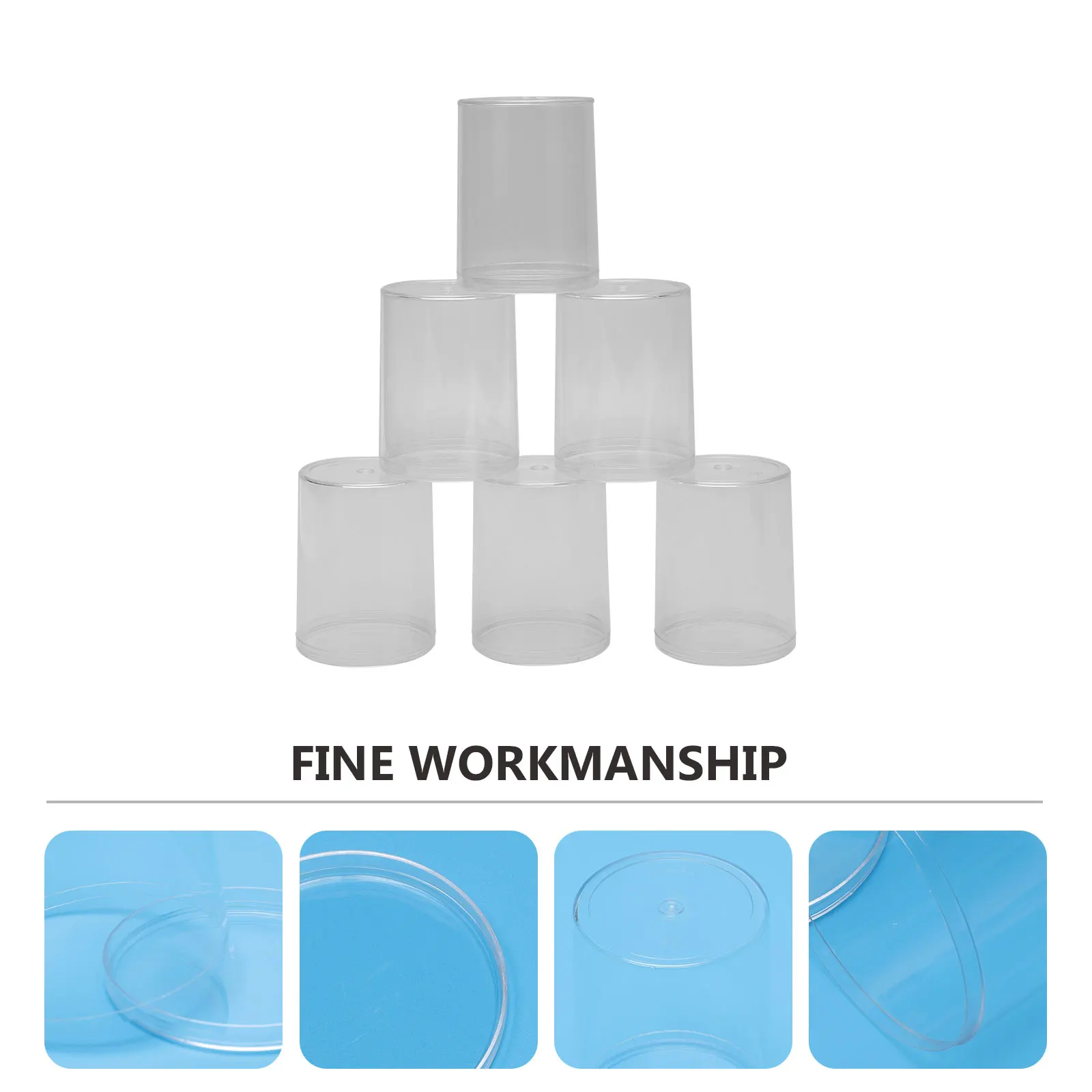 

6pcs Display Boxes Transparent Storage Cases For Statues Collection Dust Proof Small Container Box Game Accessory Storage