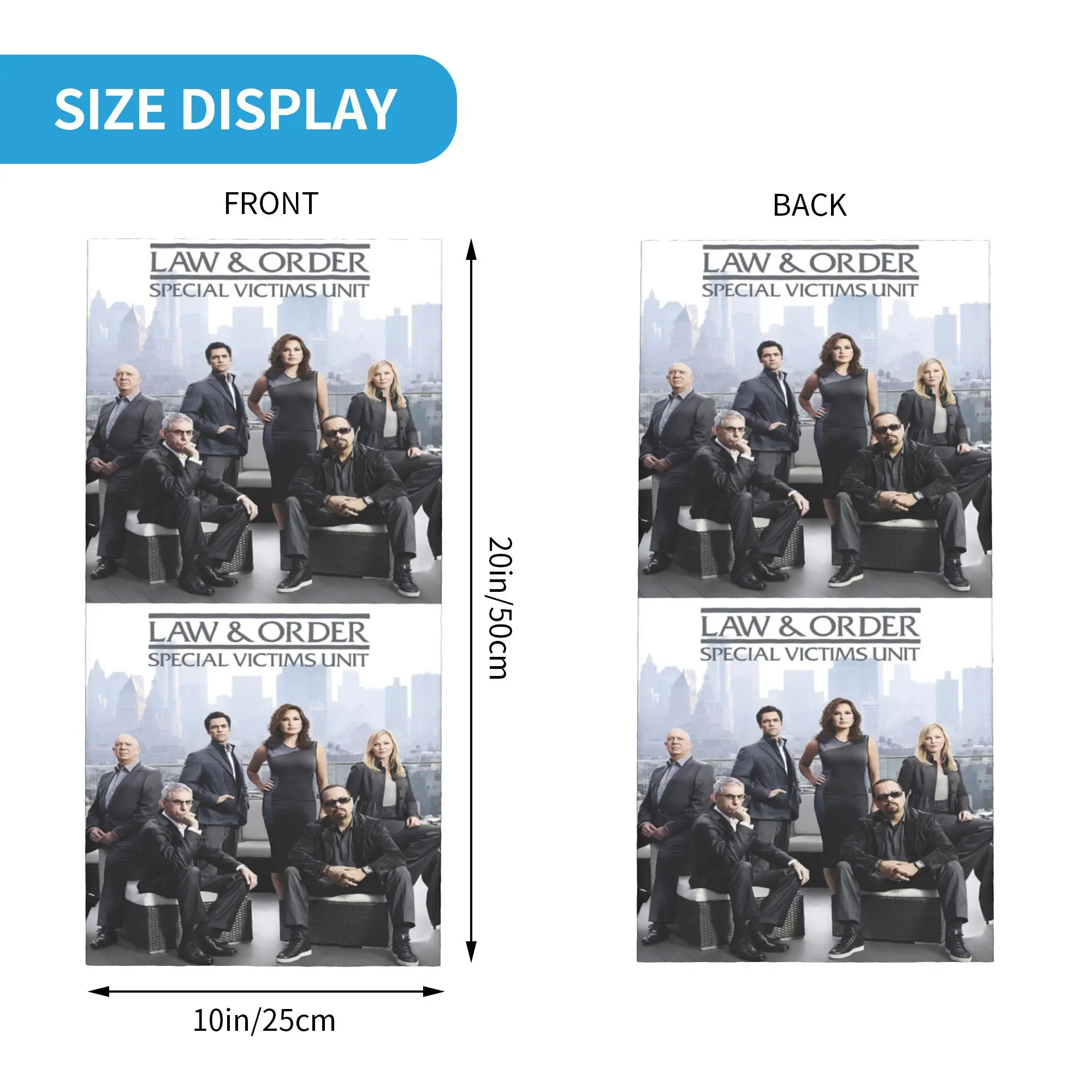 القانون والنظام SVU Team 2 باندانا غطاء الرقبة قناع مطبوع وشاح قناع الوجه متعدد الوظائف الجري للرجال النساء الكبار تنفس