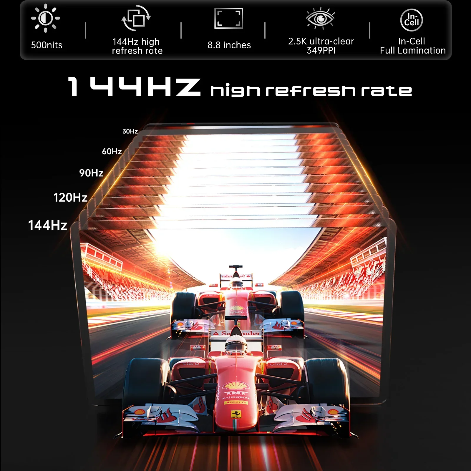 تابلت للألعاب هيدولف تيتان 1 MTK 8300 144 هرتز ​ ، 8.8 بوصة 2.5K بحد أقصى 24 جيجابايت + 256 جيجابايت ROM، 7200 مللي أمبير PD 20 وات، SIM 4G LTE WiFi 6 & BT 5.4