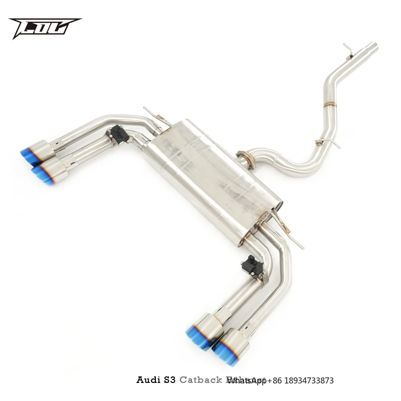 Catback Exhaust For AUDI S3 2.0T 2015-2022 Stainless Steel Exhaust valve control Automobile Exhaust System