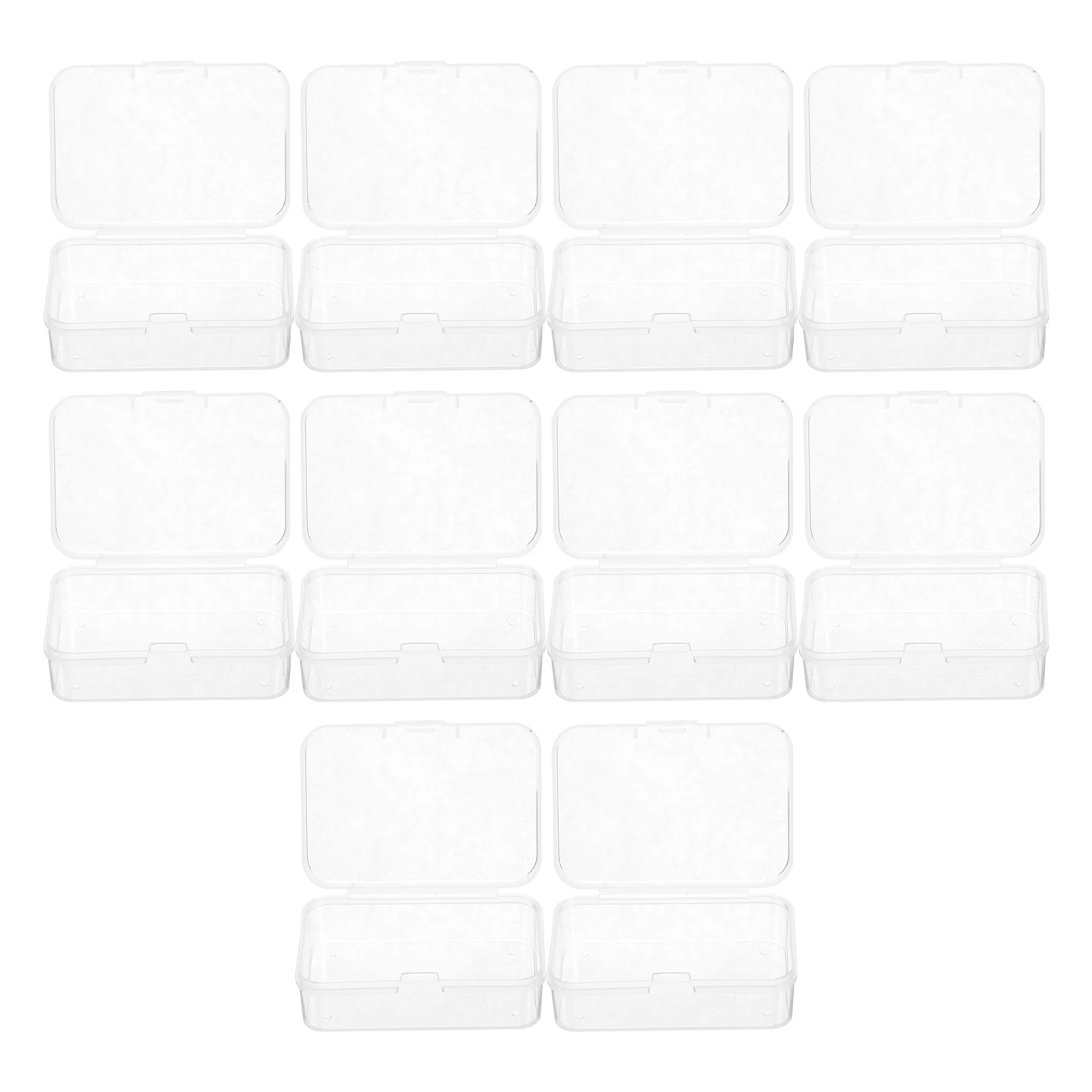 

10 Pcs Plastic Box Clear Boxes Transparent Container with Lid Pp Small Containers Packaging Lids