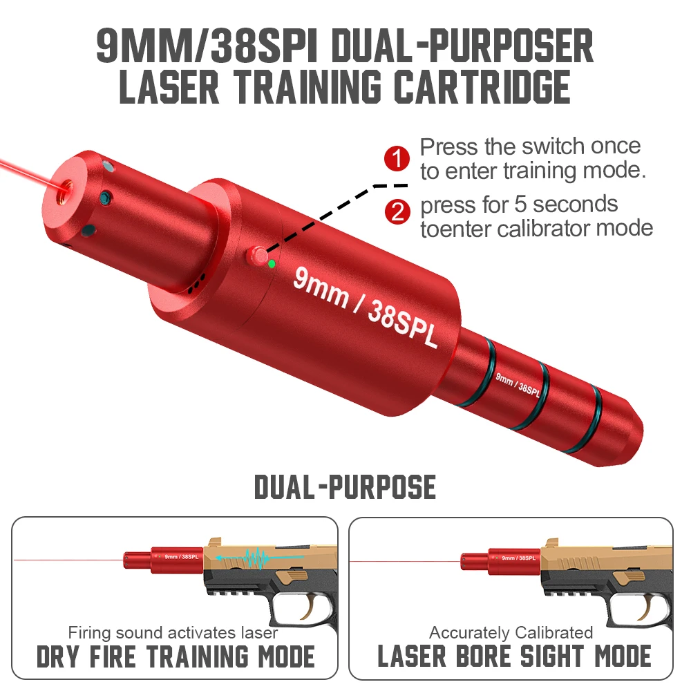 38SPL dual-purpose magnetic suction laser training bullet, red dot laser training bullet, dry powder laser training bullet