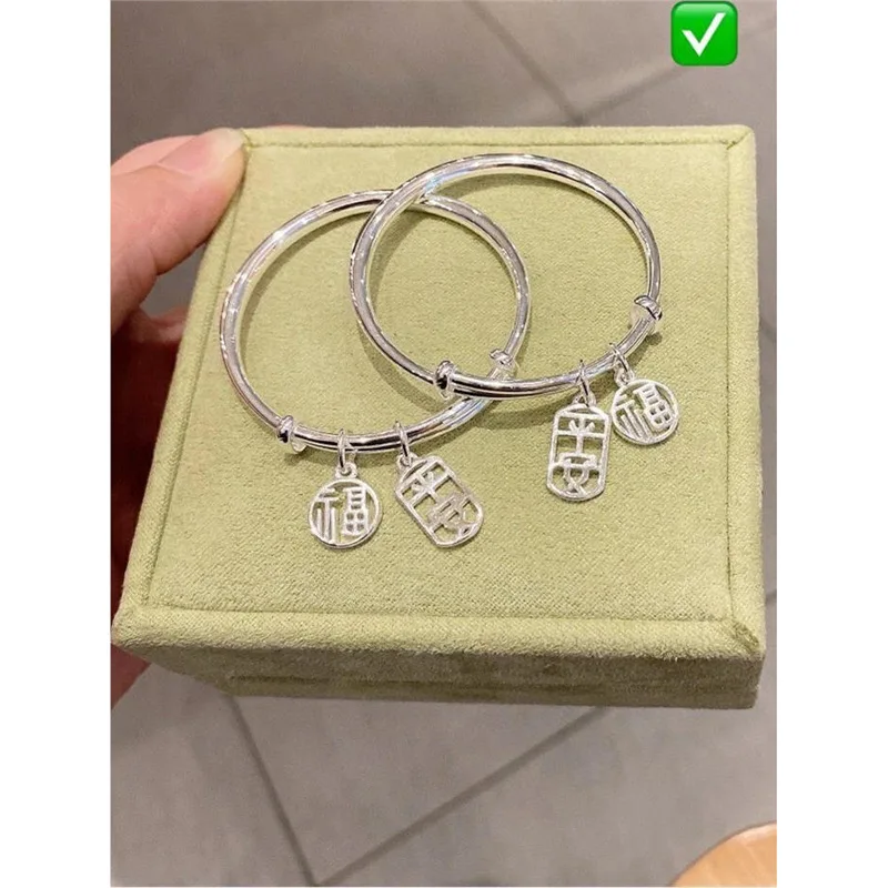 

Bracelet Silver S999 Peaceful Fortune Year of Snake Solid Fashion Versatile