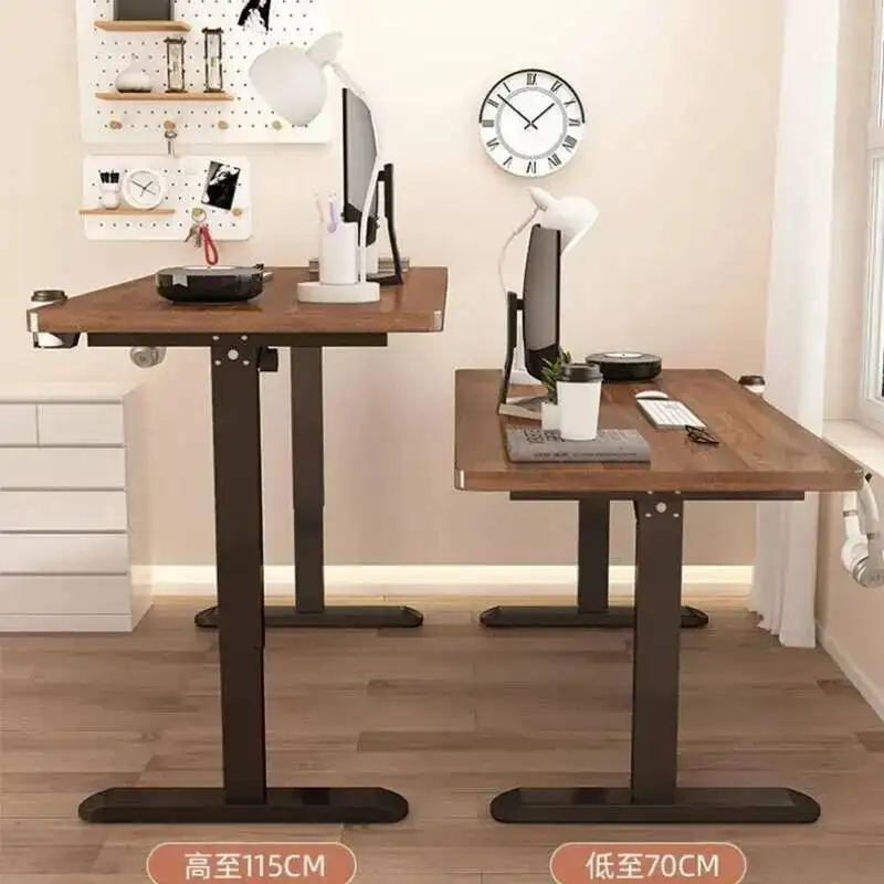 Electric Solid Wood Lifting Table, Intelligent Computer Table, Home Study Desk, Office Desk, Gaming Table, Bedroom Workbench