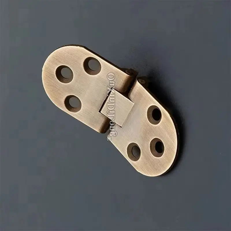 

Classic Retro 8PCS Antique Pure Brass Butler Tray Hinges Round Edge Folding Flaps Hinges with Screws