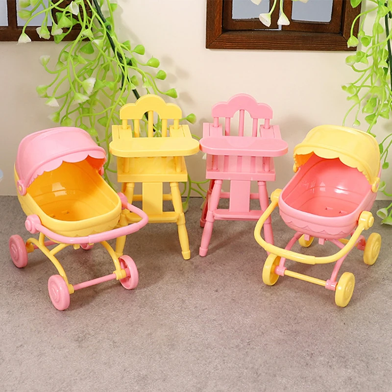 1 Set Mini Baby Voor Poppenwagen Trolle Kinder Eettafels Speelgoed Poppenhuis Simulatie Kinderwagen Kind Rollenspel