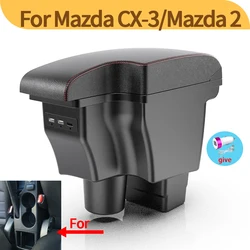 For Mazda CX-3 Armrest box Retrofit For Mazda 2 skyactiv version cx3 CX-3 Car Armrest Storage box car accessories Charging USB