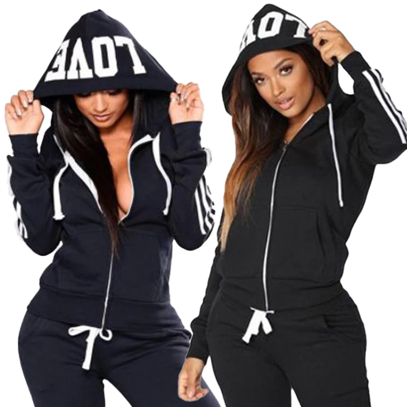 Womens Striped Tracksuit 2 Piece Outfits Casual Long Sleeve Full Zip Jacket and Pants Sport Set Sweatsuits