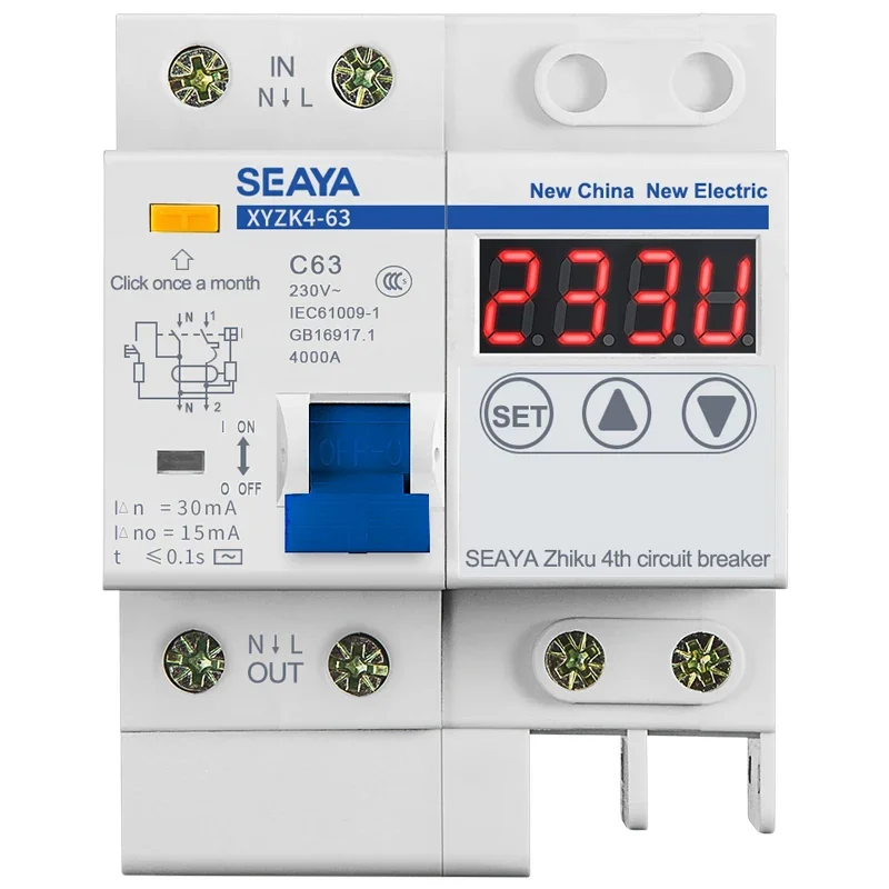 SEAYA Smart Home Switch 220V Circuit Breaker Electric Leakage XYZK4-63 Self-Compound Protective Device Over And Under Voltage