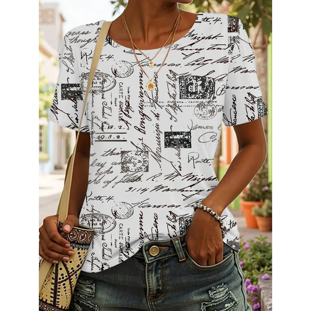 

Новинка 2023 года, летняя женская одежда, женская футболка с принтом японской красоты, круглый вырез, короткий рукав, уличные повседневные базовые топы Y2K