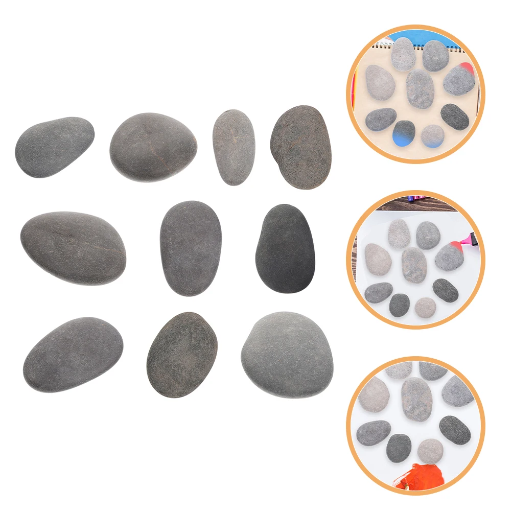 

10Pcs Children's Hand-painted Stones Creative Paint Rocks Smooth Surface Crafts Safe Design Supplies