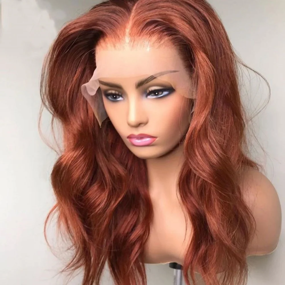

26-дюймовый бесшовный парик с мягкими коричнево-русыми волнистыми волосами, 180% плотность, длинный, с кружевной передней частью, для женщин, с натуральной линией роста волос и предварительно выщипанными прядями