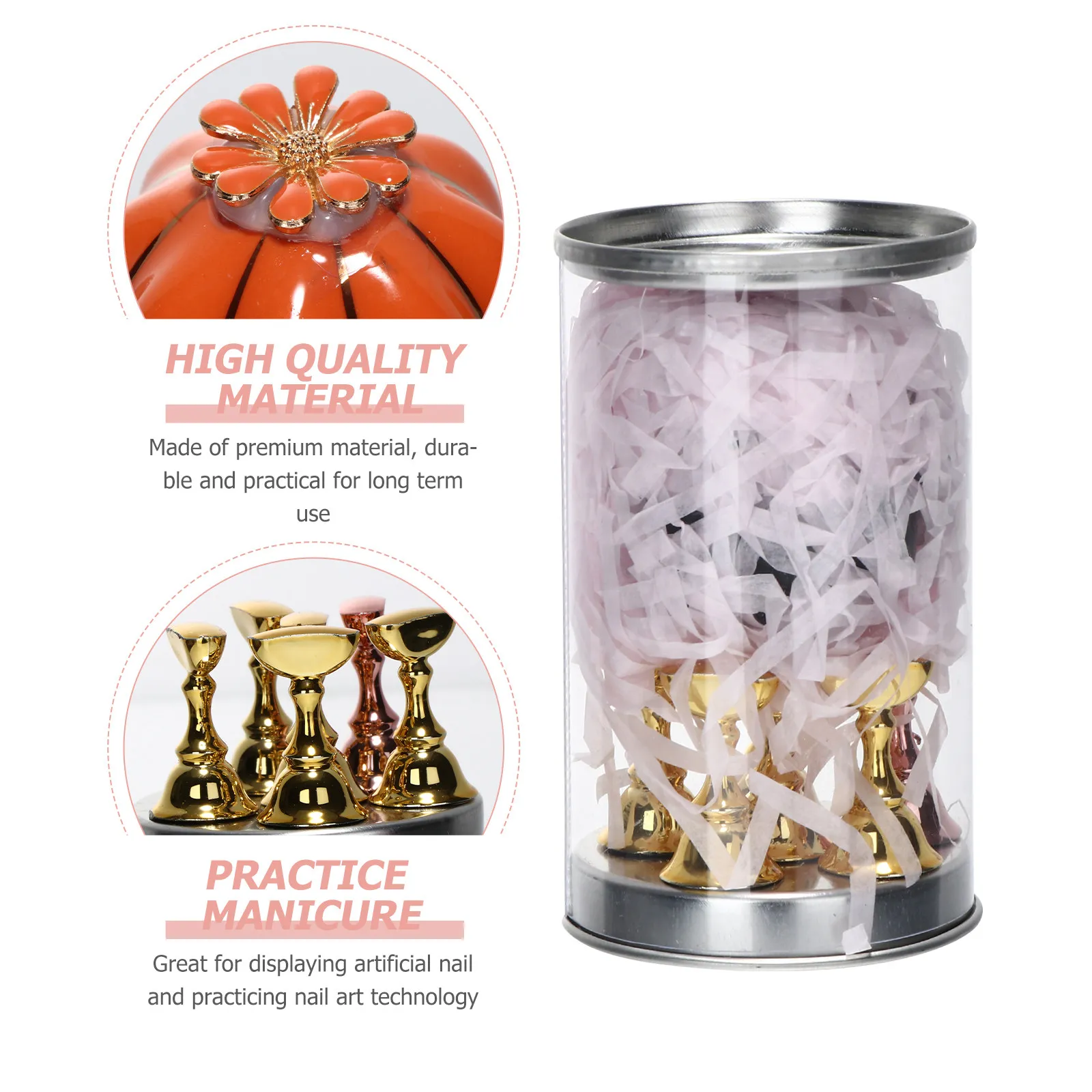 

1 Set Pumpkin Base Chess Piece Nail Art Practice Stand Manicure Practice Bracket Nail Display Rack Tool For Salon Studio Home