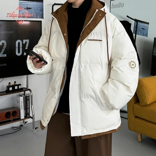 겨울남자패딩 깔깔이 하라주쿠 Y2k 남자 따뜻한 파카스 겨울 코트 방수 오버 사이즈 남성 겨울 재킷 패딩 코트 우먼 파크 