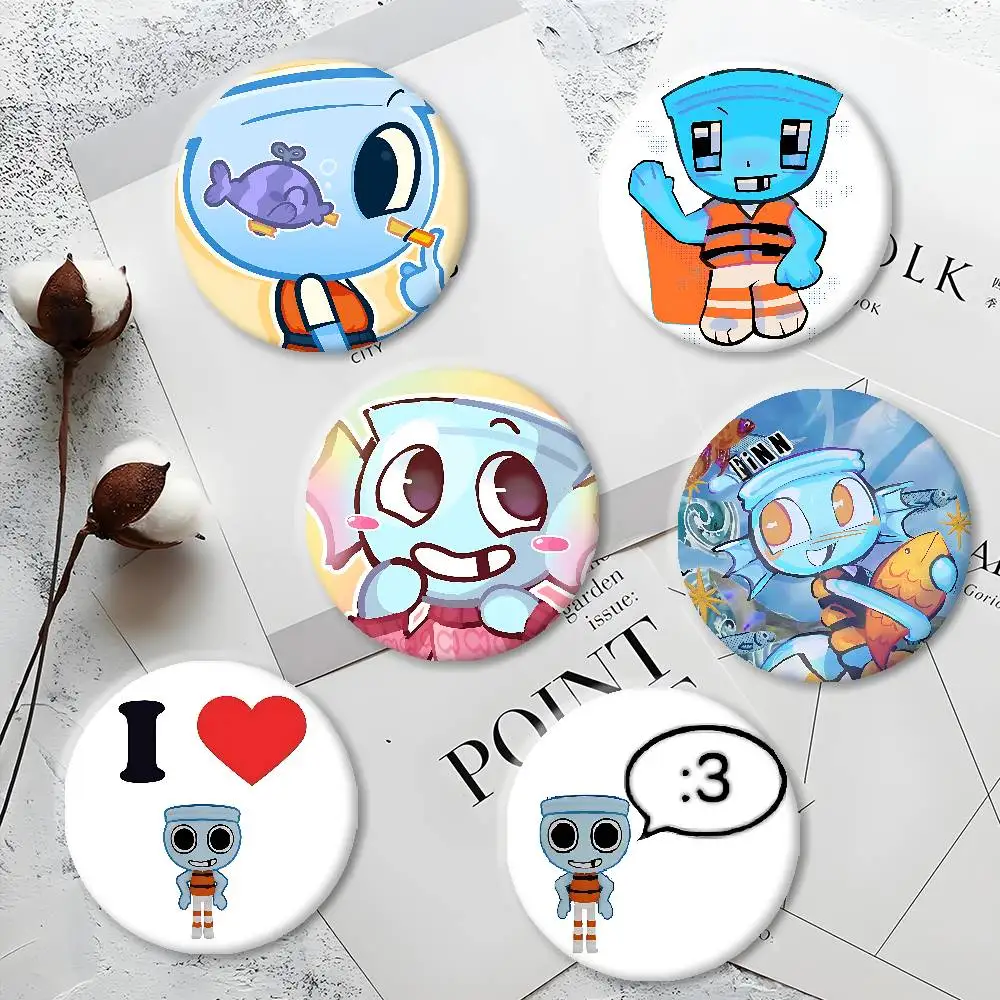 Pin de solapa de metal con diseño de Finn de D-Dandys W-World C-Character, para mochila, figura decorativa, accesorio, joyería, regalo para amigos