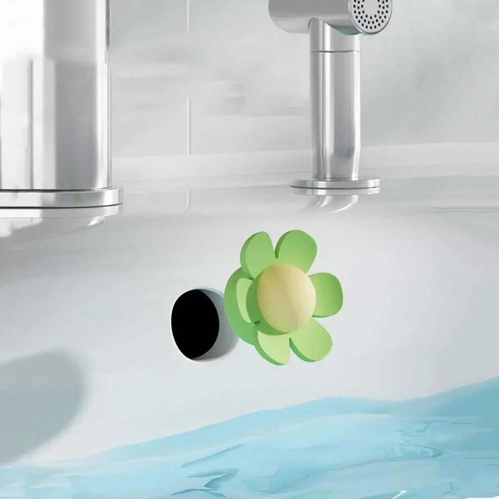 

8pcs Silicone Silicone Sink Overflow Hole Plug Flower Easy Install Bathroom Sink Drain Stopper Seal Anti-Drip
