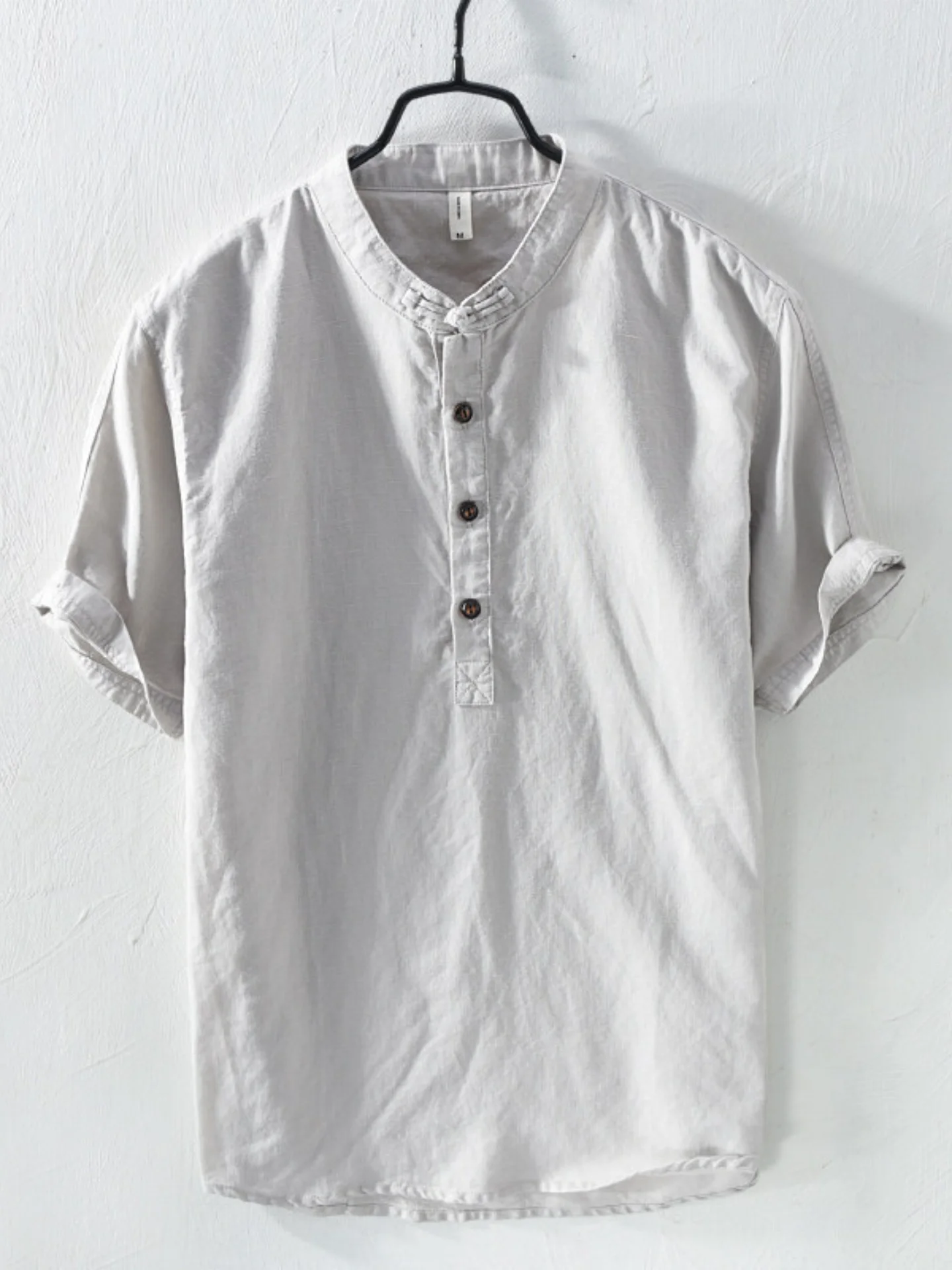 

Linen irt Men's ort Sve Thin f Sve New Chinese Retro Cotton Linen irt Men's Summer Faion Upper Apparel