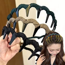 3pcs Fashion Wave Headbands for Women Solid Color Toothed Non-slip Hair Bands Girl Face Wash Sports Hairbands Hair Accessories