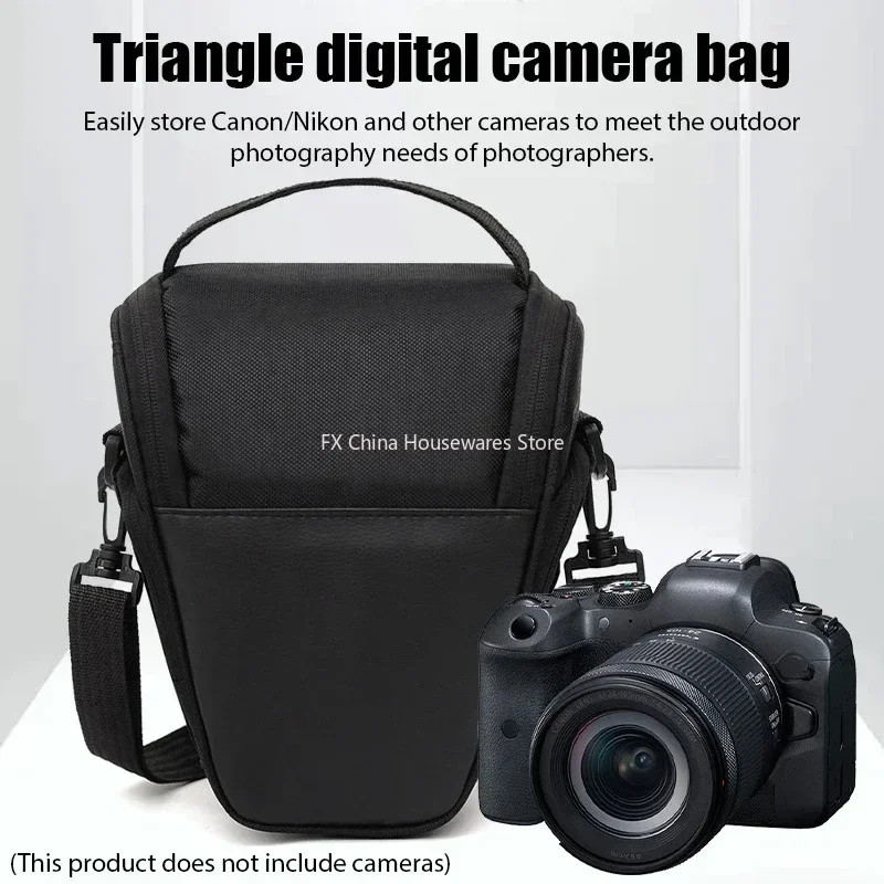 Waterproof Triangle DSLR Camera Bag - Nylon Shoulder Pouch for Canon Nikon - Compact Outdoor Photography Gear