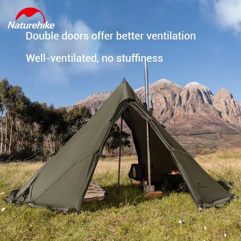 Naturehike Pasture Fire Octagonal Pyramid Tent 1Bedroom 1Hall Winter Outdoor Camping Hiking Tent And Tent Accessories Breathable